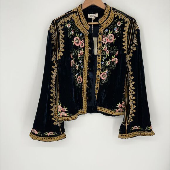 Chasing Unicorns Jackets & Blazers - Chasing Unicorns Dark Horse Silk Velvet Jacket